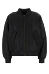 Anine Bing Black Polyester Leon Bomber Jacket In Blue