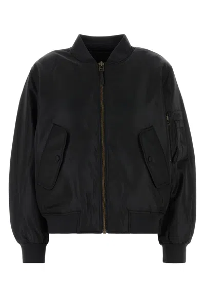Anine Bing Black Polyester Leon Bomber Jacket In Blue