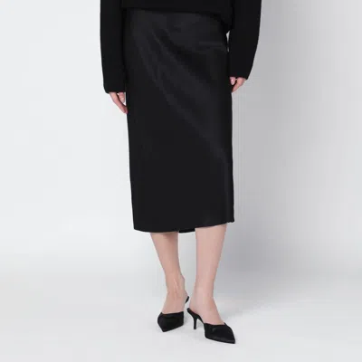 Anine Bing Black Christina Silkblend Midi Skirt
