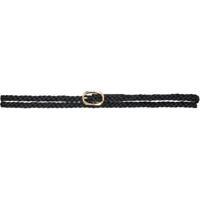 Anine Bing Black Small Double Signature Link Braided Belt