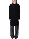 Anine Bing Black Solid Coat In Black