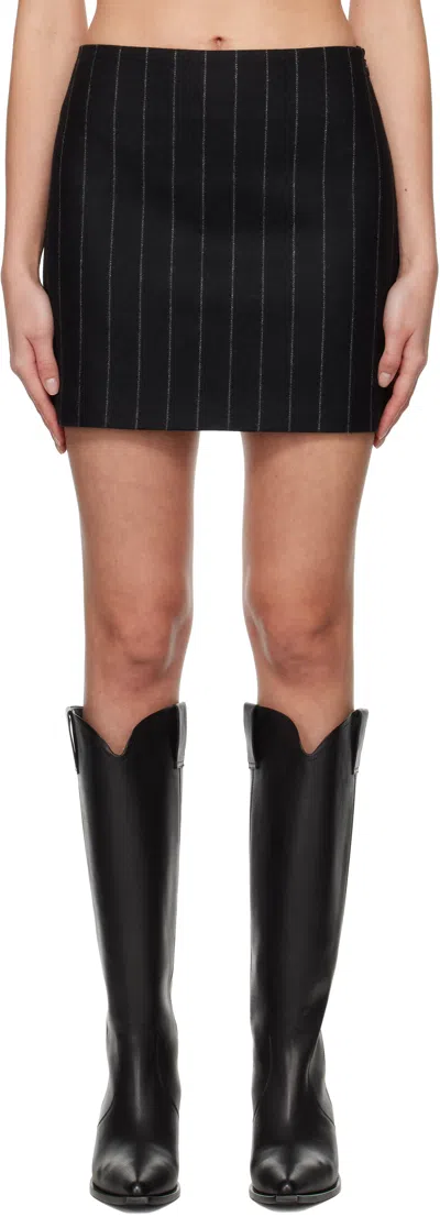 Anine Bing Black Tierra Miniskirt In Dark Grey