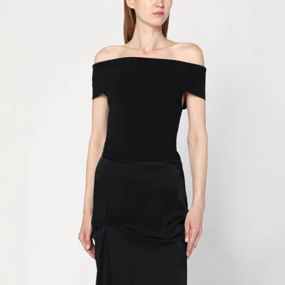 Anine Bing Shoulder Design Fitted Silhouette Soft Stretchable In Black