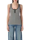 Anine Bing Alessia Tank Top In Black Cotton In Black