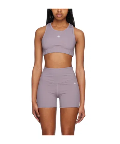 Anine Bing Blair Logo-print Sports Bra In Gray