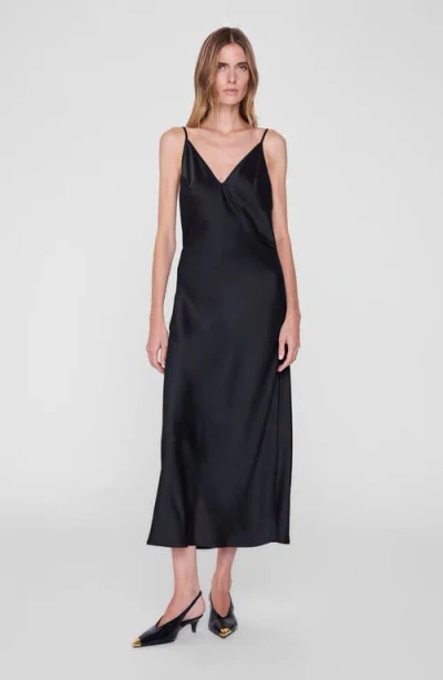 Anine Bing Blanca Midi Dress In Black