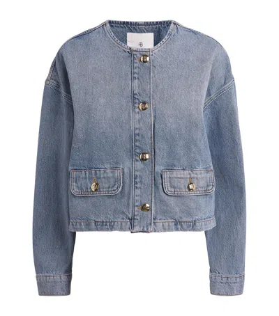 Anine Bing Blanche Denim Jacket In Blue