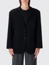 Anine Bing Quinn Oversized Black Wool Cashmere Blazer In Black