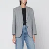 Anine Bing Quinn Herringbone Blazer Front Pockets In Gray