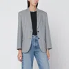 Anine Bing Quinn Herringbone Blazer Front Pockets In Gray