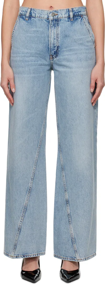 Anine Bing Blue Briley Jeans In Washed Blue