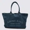 Anine Bing Blue Cotton Leo Canvas Tote In Blue
