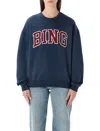 Anine Bing Blue Crewneck Logo Sweatshirt In Blue