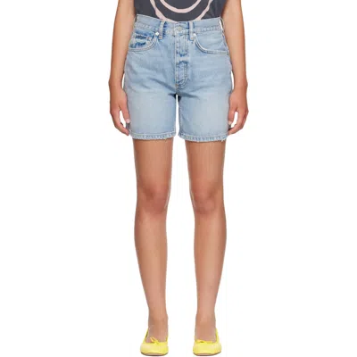 Anine Bing Blue Delaney Denim Shorts