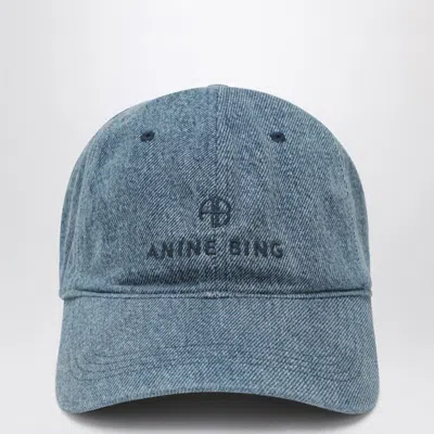 Anine Bing Blue Denim Baseball Cap