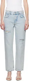 Anine Bing Kate Straight-leg Bleached Blue Jeans In Washed Blue