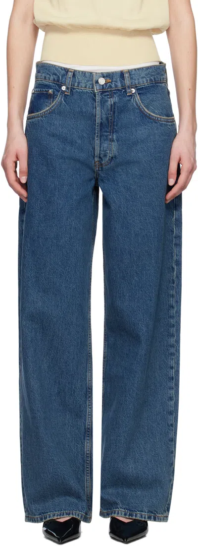 Anine Bing Indigo-blue Kate Jeans Women In Brown