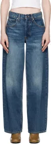 Anine Bing Blue Manon Jeans In Washed Blue