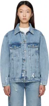 Anine Bing Blue Rory Denim Jacket In Blue