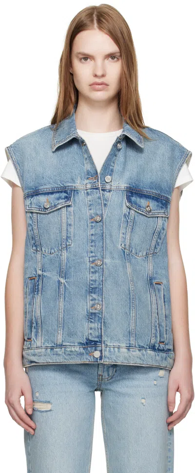 Anine Bing Blue Rory Denim Vest