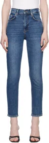 Anine Bing Samara Jean In Mid Indigo In Blue