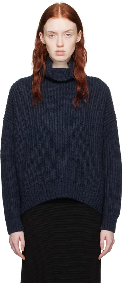 Anine Bing Blue Sydney Sweater In Midnight Navy