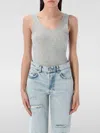 Anine Bing Ribbed Bodysuit Scoop Back In Gray