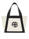 Anine Bing Cara Tote In Natural Canvas With Black