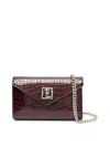 Anine Bing Small Elly Embossed Leather Clutch In Red