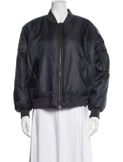 Pre-owned Anine Bing Bomber Jacket In Blue