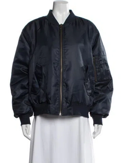 Pre-owned Anine Bing Bomber Jacket In Blue