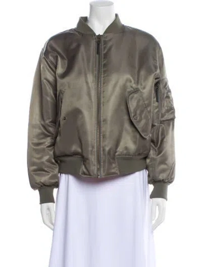 Pre-owned Anine Bing Bomber Jacket In Gray