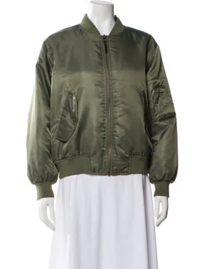 Pre-owned Anine Bing Bomber Jacket In Green