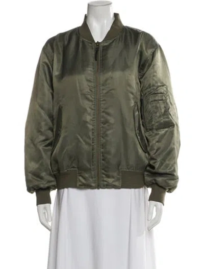 Pre-owned Anine Bing Bomber Jacket In Green