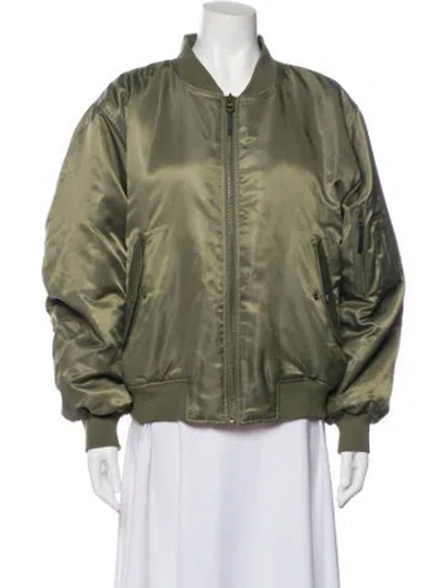 Pre-owned Anine Bing Bomber Jacket In Green