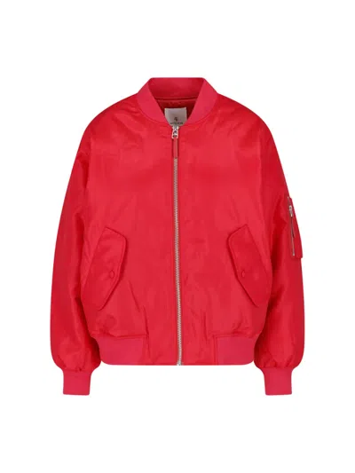Anine Bing Bomber Jacket "leon" In Red