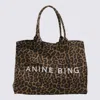 Anine Bing Leopard Cotton Totes In Brown