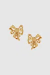 Anine Bing Bow Earrings In Gold In 14k Gold