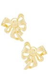 Anine Bing Bow Earrings In Metallic Gold