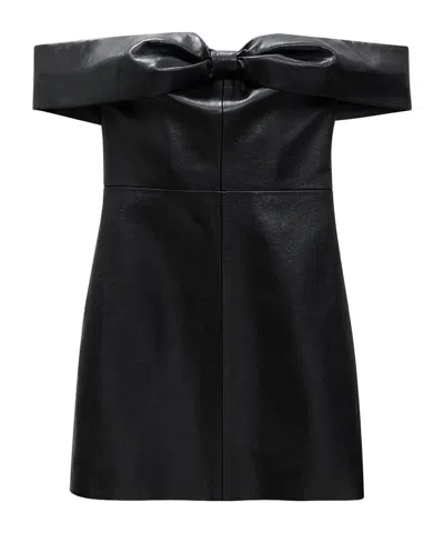 Anine Bing Bow-detailing Strapless Mini Dress In Black