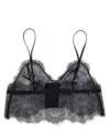Anine Bing Sheer Lace Bralette Adjustable Straps In Black