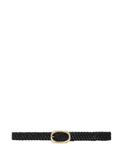 Anine Bing Braided Leather Belt In Black