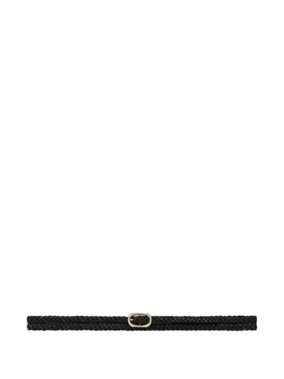 Anine Bing Braided Leather Belt In Black