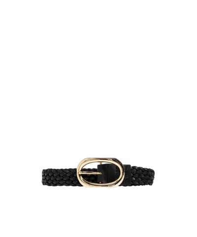 Anine Bing Signature Link Braided Leather Belt In Brown