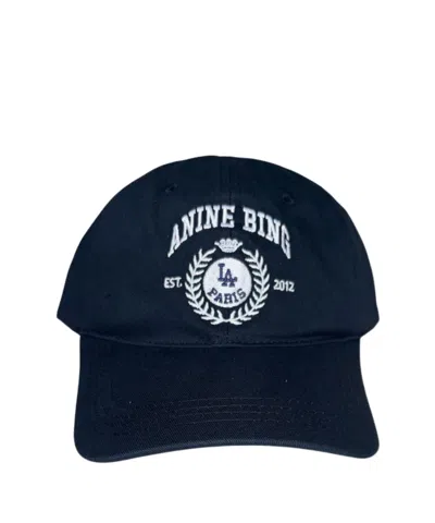 Anine Bing Brand Logo Hat In Blue