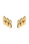 Anine Bing Diagonal Ribbed Earrings In Gold