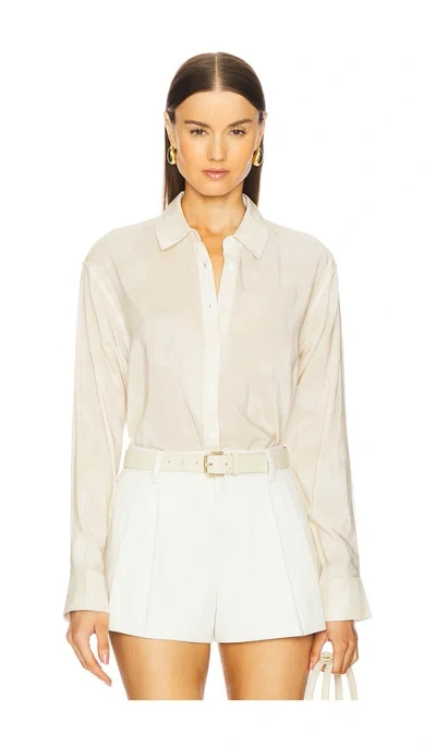 Anine Bing Braxton Shirt In Oat Mushroom Print