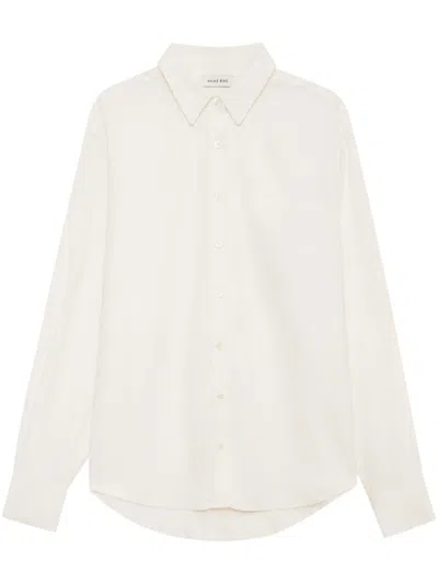 Anine Bing Long-sleeve Linen Shirt In White