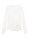Anine Bing Bray Draped Long-sleeve Top In White