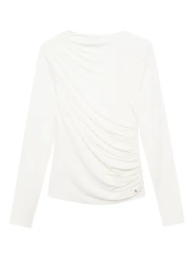 Anine Bing Bray Draped Long-sleeve Top In White